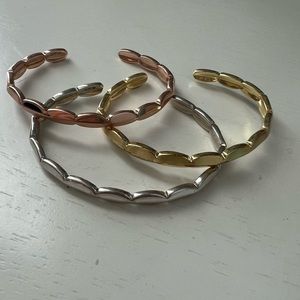 Kendra Scott Brooke Cuff bundle in Gold, Silver, & Rose Gold! All 3 tones! NWOT!